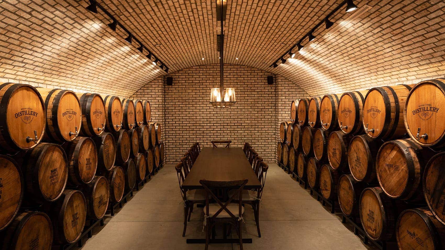 Barrell room at Brush Creek Distillery