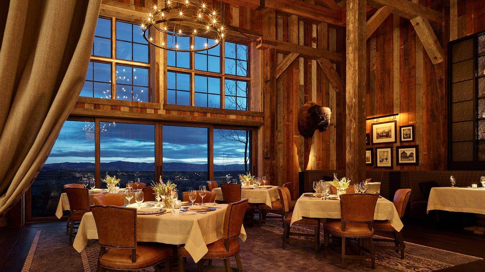 A fine dining room at the Cheyenne Club