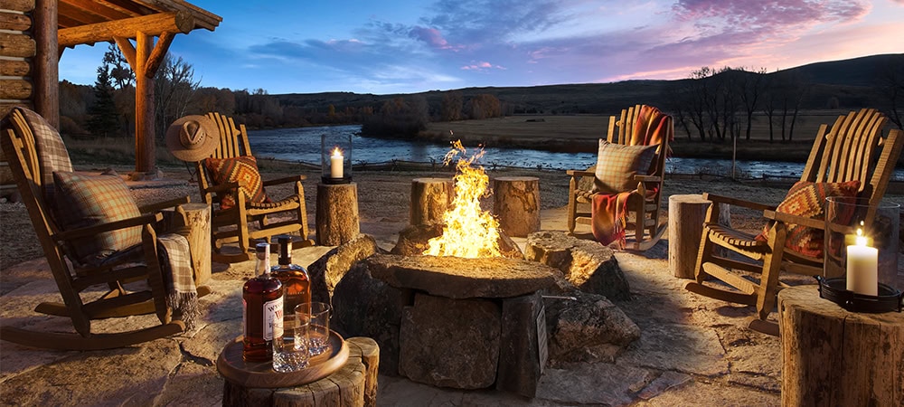 Happy hour outside by the camp fire